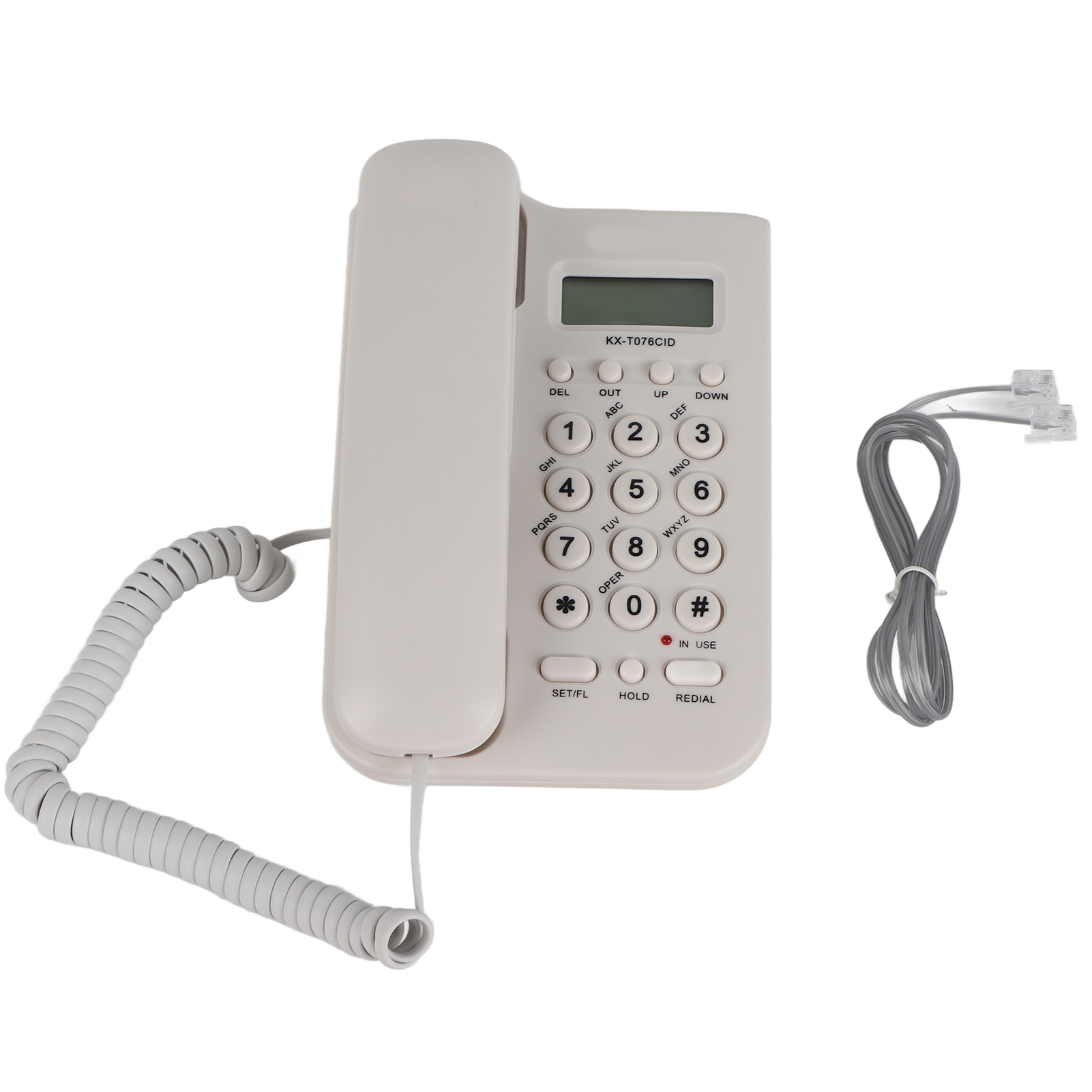コード付き電話、デスクトップ電話固定電話有線電話ウォール電話、コードと通話ディスプレイ、FSK   DTMFデュアルシステム、ホームオフィスホテル用 (白)