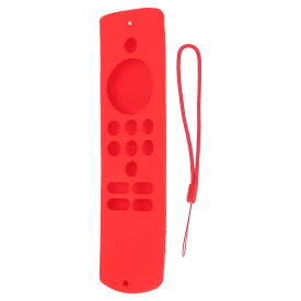 リモコンカバー ソフト 滑り止め 耐衝撃 2021年に適したシリコンプロテクター保護スリーブ ストラップ付き Fire TV Stick Lite パープル (赤)