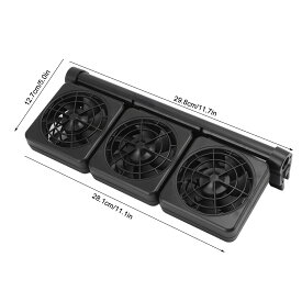 水槽冷却ファン 静かな水族館チラー冷却ファンUSプラグ100‑240V省エネ調整可能な風速水族館用 3 ファン