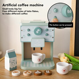 木製コーヒーメーカーおもちゃ 精巧なシミュレーションプレイハウスおもちゃ 発展能力 初期教育 子供への贈り物