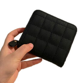 財布 PU レザー 大容量 2 つ折り 8 カード スロット ジッパー デザイン キー コイン用