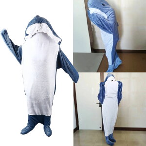 【全身を包み込む暖かさ】着る毛布 サメ ぬいぐるみ アニマルブランケット 寝袋 着るブランケット 部屋着 フード付き コスチューム 冷え対策 ルームウェア防寒 保温 穿く毛布 居心地の良い