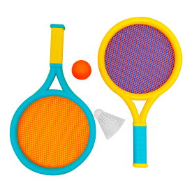 バドミントン ラケット セット 子供用 おもちゃ 安全 キッズバドミントンラケット 子供用テニスラケットセット かわいい 滑り止め 耐久性 ラケット2本 ボール2個