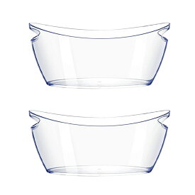[Ande Online]（2PCS）5L Ice Bucket Ice Bucket Beer Barel Barte Type Ice Bucket Portable Barrel Ingot Barrel（Ice Bucket透明（2個/セット））