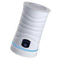 【楽興匯】電動磁気ミルク泡立て器 ホワイト AQ-04A US規格（ブルー装飾リング）