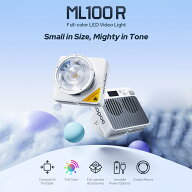 クーポンあり【新品】撮影用 LEDライト 軽量 コンパクト ML100R 1800K-10000Kアプリコントロール RGB屋外…