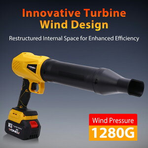 【25年最新】ブロワー 強力 33000RPM/風圧1280gの強力パワー/612g軽量/20V26A/6000mAh 送風機 小型 ブロワ 洗車 水飛ばし 落ち葉 清掃 掃除機 集塵機 2WAY 充電器付き コードレス 風量調整 安全スイッチ