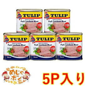 ポーク 缶 沖縄 定番 チューリップ お土産 おすすめ ポークランチョンミートうす塩味340g×5缶セット