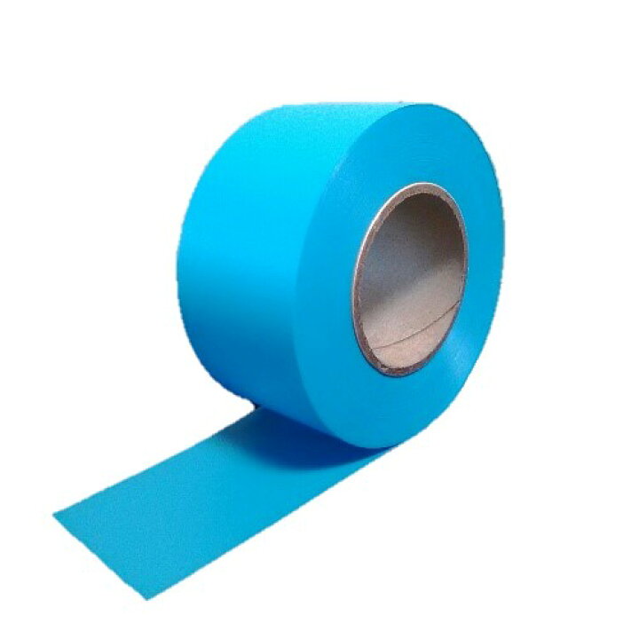 楽天市場】タフニール (50mm x 100M巻) 空色(水色) カラー ビニール 