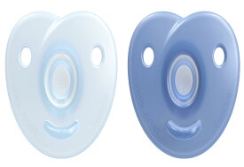 Philips AVENT Soothie Heart Pacifier 3-18m, Blue/Light Blue, 2 Pack, SCF099/11