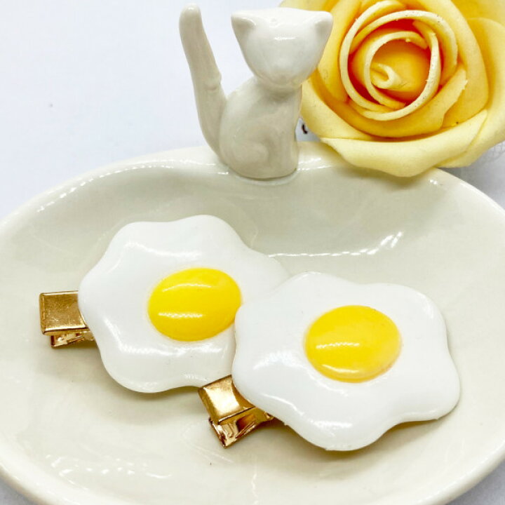 楽天市場】ヘアクリップ 目玉焼き ユニーク おもしろいヘア 