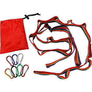 ハンギングチェーン長さ調整可能 カラビナ7個・収納袋付き ハンギングチェーン デイジーチェーン テント タープ ロープ つりさげ【メール便配送】