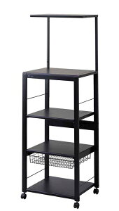 【メーカー直送】【代引不可】エムケー精工:組み立て式オープンラック4段 ハイタイプFrorie(ブラック)/ORH-202K