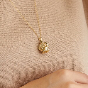 【期間限定クーポン★20%OFF】ロングネックレス レディース k18gp 30代 日本製 ペンダント 大ぶり ロング ネックレス カジュアル おしゃれ ゴールド マグネット クラスプ クラウン 王冠 金属ア