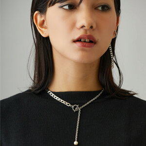 【最大10%OFFクーポン配布中】ネックレス ロングネックレス Y字 レディース 日本製 ラリエットネックレス 太め メタル チェーン 大ぶり シンプル シルバー