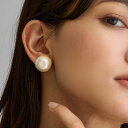 MAX10%OFFクーポンあり！ ピアス 日本製 K18GP 特大 コットンパール 艶 パール 18mm キスカ 結婚式 スタッド 大きい ビッグ 大ぶり 大き目 ブランド シンプル ゴールド シルバー プレゼント アクセサリー・
