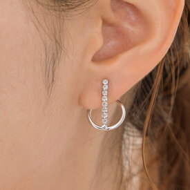 【感謝祭20％OFFクーポン配布】イヤリング ピアス K18GP バー ラインストーン ネジ式イヤリング 痛くない 大ぶり サークル 入学 卒業 スタッド ニッケルフリー 金属アレルギー対応 プレゼント