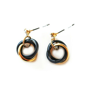 【最大10%OFFクーポン配布中】 イヤリング 日本製 ノンホールピアス ピアス トリニティ ノンホール かわいい 50代 痛くない レディース メンズ おしゃれ 人気 K18GP チタン 黒 白 ブラック ホワ