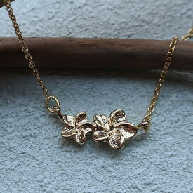 【最大10％OFFクーポン！】ネックレス ハワイアンジュエリー ハワイ ハワジュ K18GP プルメリア ショート ペンダント レディース ブランド チェーン おしゃれ プレゼント