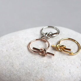 【最大10％OFFクーポン！】 リング 指輪 ノット フリーサイズ 結び目 k18gp 日本製 トレンド 金属アレルギー対応 大人 シンプル ゴールド シルバー ピンクゴールド アクセサリー ジュエリー プレゼント