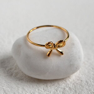 【最大10%OFFクーポン配布中】 リング ピンキーリング 指輪 1号 3号 5号 リボン サイズ 結び目 k18gp 日本製 トレンド 金属アレルギー対応 シンプル ゴールド シルバー ピンクゴールド アクセサ
