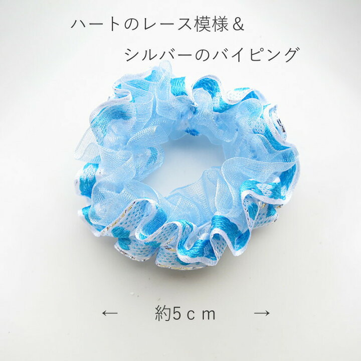 楽天市場】ヘアゴム カラー シュシュ キッズ ラメ レース 韓国 三つ  