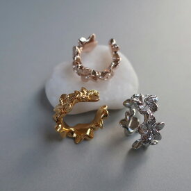 【最大10％OFFクーポン！】【楽天スーパーSALE★10％OFFイヤーカフ 金属アレルギー対応 日本製 K18GP イヤカフ ハワイアン ハワイアンジュエリー ハワジュ プルメリア 大ぶり ブランド おしゃれ 人気 レディース