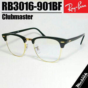Ray-Ban ���C�o�� RB3016 �����u���[���C�g�J�b�g�T���O���X �N���V�b�N�u���b�N × �N���ABlack × Blue Light Cut���b�N�X�I�e�B�J�W���p�����K�iCLUBMASTER / �N���u�}�X�^�[ 49 or 51 �T�C�Y