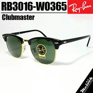 RayBan レイバン RB3016-W0365-49サングラスCLUBMASTER クラブマスターブラック