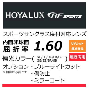 HOYA RFスポーツ 遠近両用 偏光レンズオークリーの度付きレンズ交換に!HOYA累進1.60スポーツグラス向け、プリズム補正レンズUVカット、撥水、レンズカラー、(2枚価格)オプション選択可能