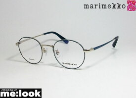 marimekko マリメッコレディース 女性用ラウンド 眼鏡 メガネ フレーム32-0010-3 サイズ46ネイビー　シルバー 32-0010-3-46