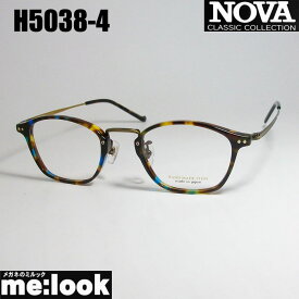 NOVA ノヴァ HAND MADE ITEMハンドメイド 国産ラウンド　ボストン　クラシック 眼鏡 メガネ フレームH5038-4-48 度付可ブラウンマーブル