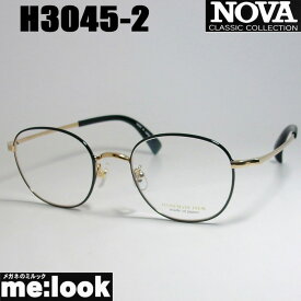 NOVA ノヴァ HAND MADE ITEMハンドメイド 国産ラウンド　ボストン　クラシック 眼鏡 メガネ フレームH3045-2-48 度付可ブラック　ゴールド
