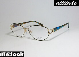 attitude　アティチュード 日本製　made in Japanレディース 眼鏡 メガネ フレームM1120-863-55 度付可ゴールド　ブラック