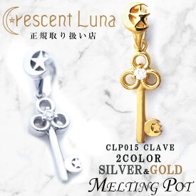 割引クーポンあり Crescent Luna クレセントルナ ギフト クレーブ CLAVE ペンダント ネックレストップ チェーン別売り 山下智久 Silver925 鍵 有名人 シルバー ゴールド ジルコニア 月 ムーン メンズ レディース ペア clp015 SMILE-UP. TOBE