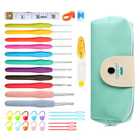 かぎ針セット 31点セット 編み針 初心者向け かぎ針セット 編み物 編みニードルセット 手芸 レース針 初心者向けセット 収納ケース付き 毛糸編み針 裁縫道具 編み物道具 棒針 毛糸 手編み セーター マフラー 段数マーカー あみぐるみ 初心者向け ハサミ付き 編み針セット