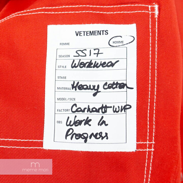 楽天市場】VETEMENTS×Carhartt 2017SS MSS17CW4 ヴェトモン×カーハート 