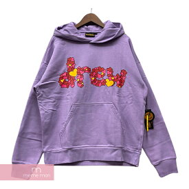 Drew House 2022AW Love, Drew Hoodie Lavender ドリューハウス ラブドリューフーディ ラベンダー プルオーバーパーカー ロゴプリント ハート ライトパープル サイズM【231001】【新古品】【me04】