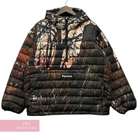 Supreme 2020AW Micro Down Half Zip Hooded Pullover シュプリーム マイクロダウンハーフジップフーデッドプルオーバージャケット パッカブル ブルゾン 総柄 ブラウン サイズS 【220308】【新古品】【me04】【mmmr05】