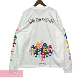 【BIG PRICE OFF】CHROME HEARTS 2022SS MLTCOL CEM CRS LS Tee クロムハーツ マルチカラーセメタリークロスロングスリーブTシャツ 長袖カットソー ロンT ポケT バックロゴ ホワイト サイズXL 【240325】【新古品】【me04】