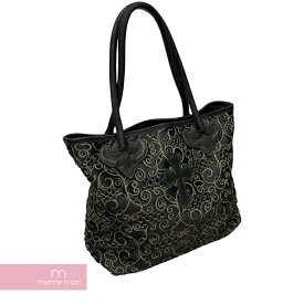 CHROME HEARTS FS TOTE クロムハーツ FSトートバッグ カービング×ハラコ 素材切替 レザークロスパッチ ブラック 【221110】【中古-B】【me04】