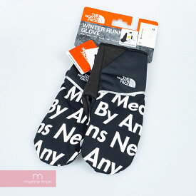 Supreme×THE NORTH FACE 2015AW Winter Runners Glove シュプリーム×ノースフェイス ウィンターランナーズグローブ 手袋 総柄 By Any Means バイエニミーンズ ブラック サイズM【200620】【新古品】