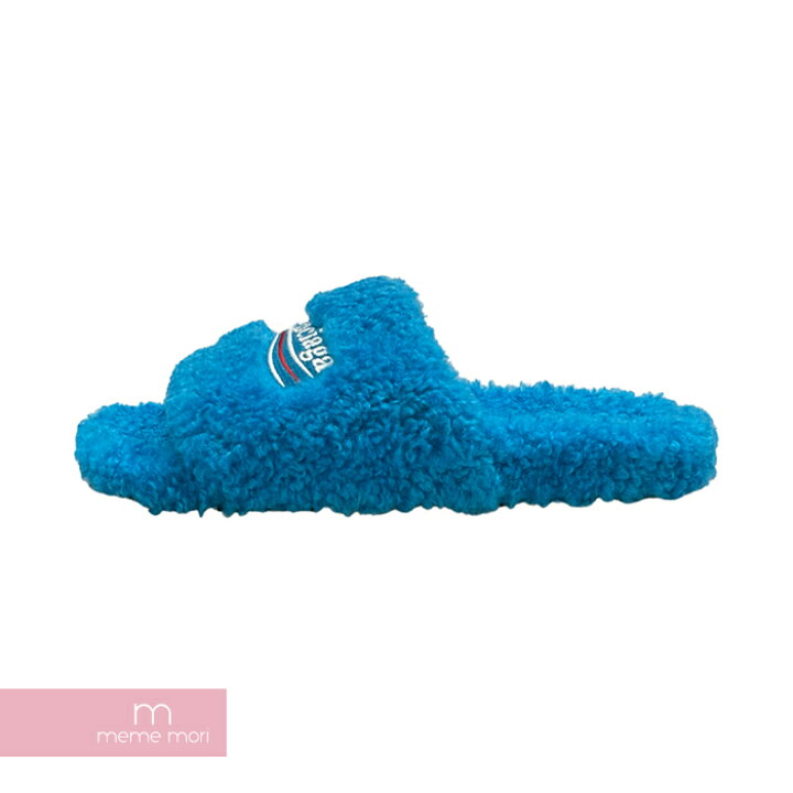 楽天市場】BALENCIAGA Furry Slide Sandal Sky Blue 654747 W2DO1 