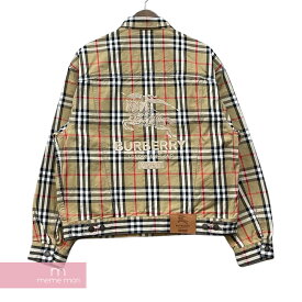 Supreme×Burberry 2022SS Denim Trucker Jacket シュプリーム×バーバリー デニムトラックジャケット ブルゾン チェック柄 刺繍ロゴ ベージュ サイズM【220320】【新古品】【me04】