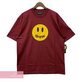 Drew House 2022AW Mascot SS Tee Burgundy ドリューハウス マスコットショートスリーブTシャツ 半袖カットソー スマイリープリント バーガンディ サイズM 【221009】【新古品】【me04】