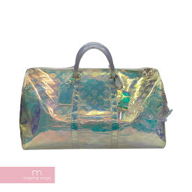 LOUIS VUITTON 2019SS Keepall Bandouliere 50 Prism M53271 ルイヴィトン キーポル バンド・リエール50 プリズム ボストンバッグ モノグラム 総柄ロゴ チェーン 銀座ポップアップ限定 マルチカラー【231214】【中古-C】【me04】