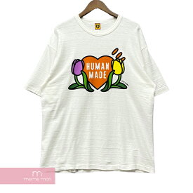 HUMAN MADE×OALLERY 2023SS Tulip Tee ヒューマンメイド×Oallery チューリップTシャツ 半袖カットソー ロゴプリント ホワイト サイズXL【231012】【新古品】【me04】