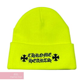 CHROME HEARTS WATCH CAP Neon Yellow クロムハーツ ワッチキャップ ロゴビーニー ニットキャップ ニット帽 刺繍 ネオンイエロー【241219】【新古品】