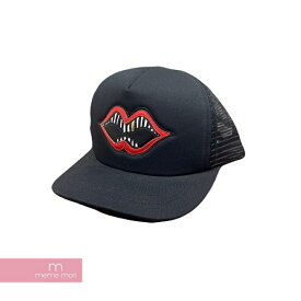 CHROME HEARTS×MATTY BOY Chomper Trucker Mesh Cap クロムハーツ×マッティボーイ チョンパートラッカーメッシュキャップ 帽子 レザーパッチ クロスボール ブラック【250625】【中古-A】