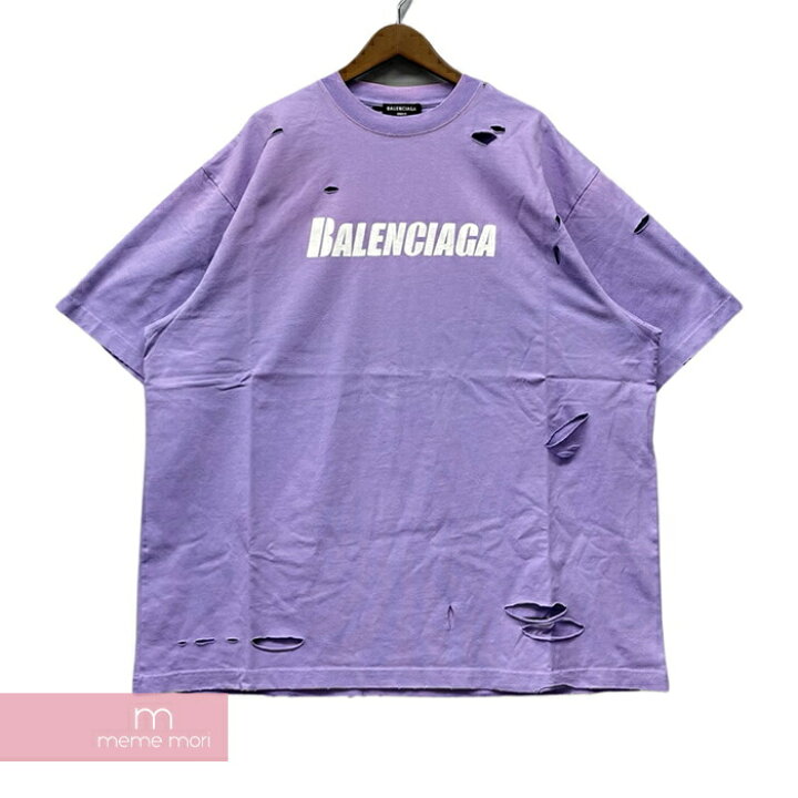 楽天市場】BALENCIAGA 2021SS Caps Destroyed Flatground Tee 651795  